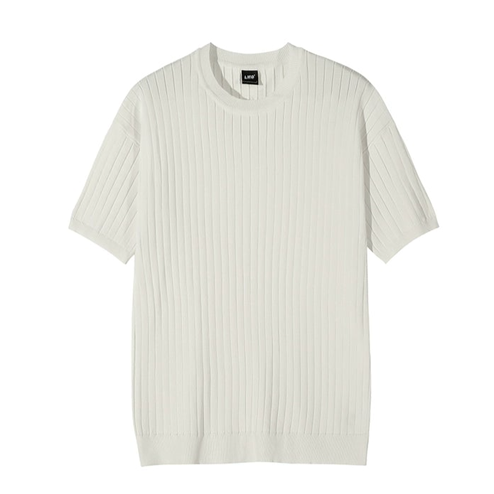 MRCYC High-End Round Neck Thin Striped Short-Sleeved Sweater