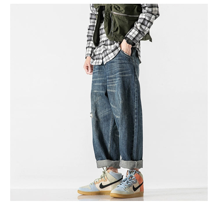 AK Straight-Cut Pile Jeans Men