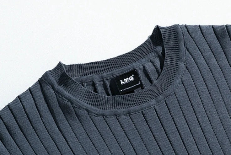 MRCYC High-End Round Neck Thin Striped Short-Sleeved Sweater
