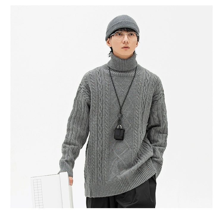 AK Retro High Lapel Loose Sweater Men