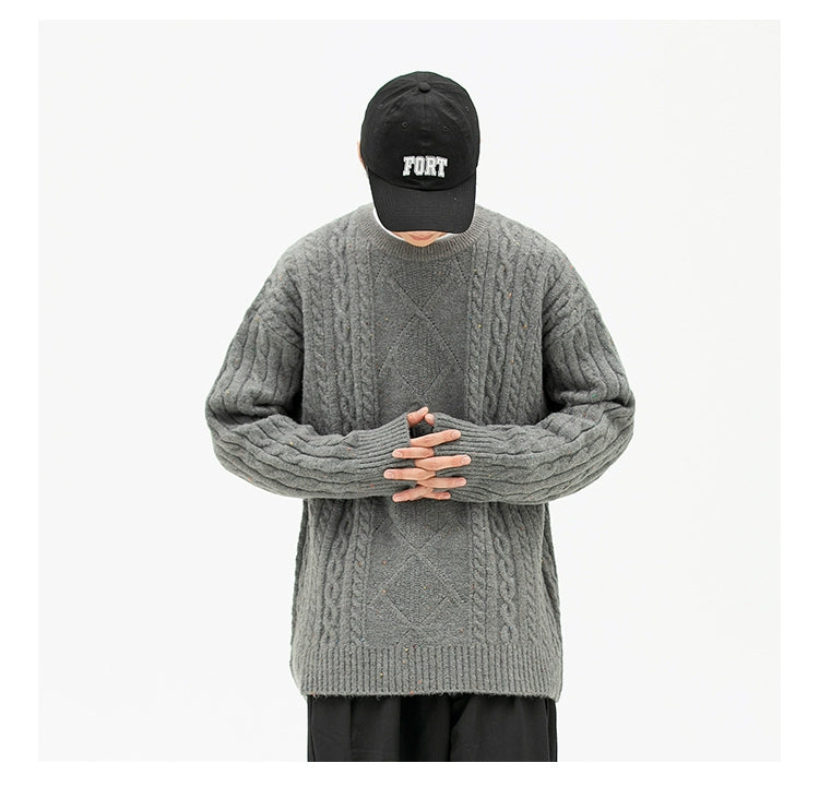 AK Color Dot Loose Round Neck Sweater Men