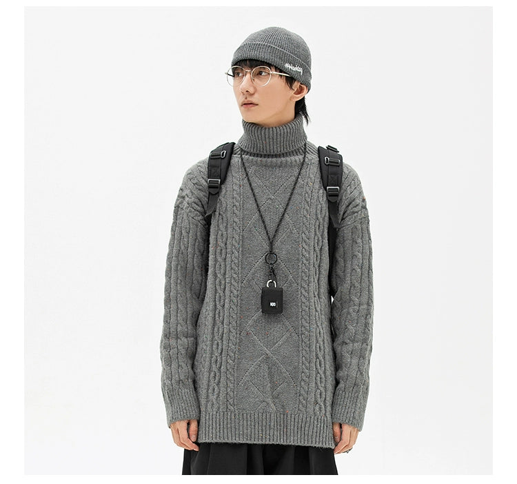 AK Retro High Lapel Loose Sweater Men