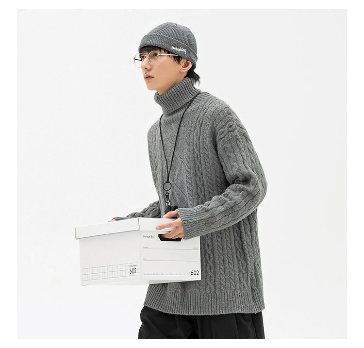 AK Retro High Lapel Loose Sweater Men