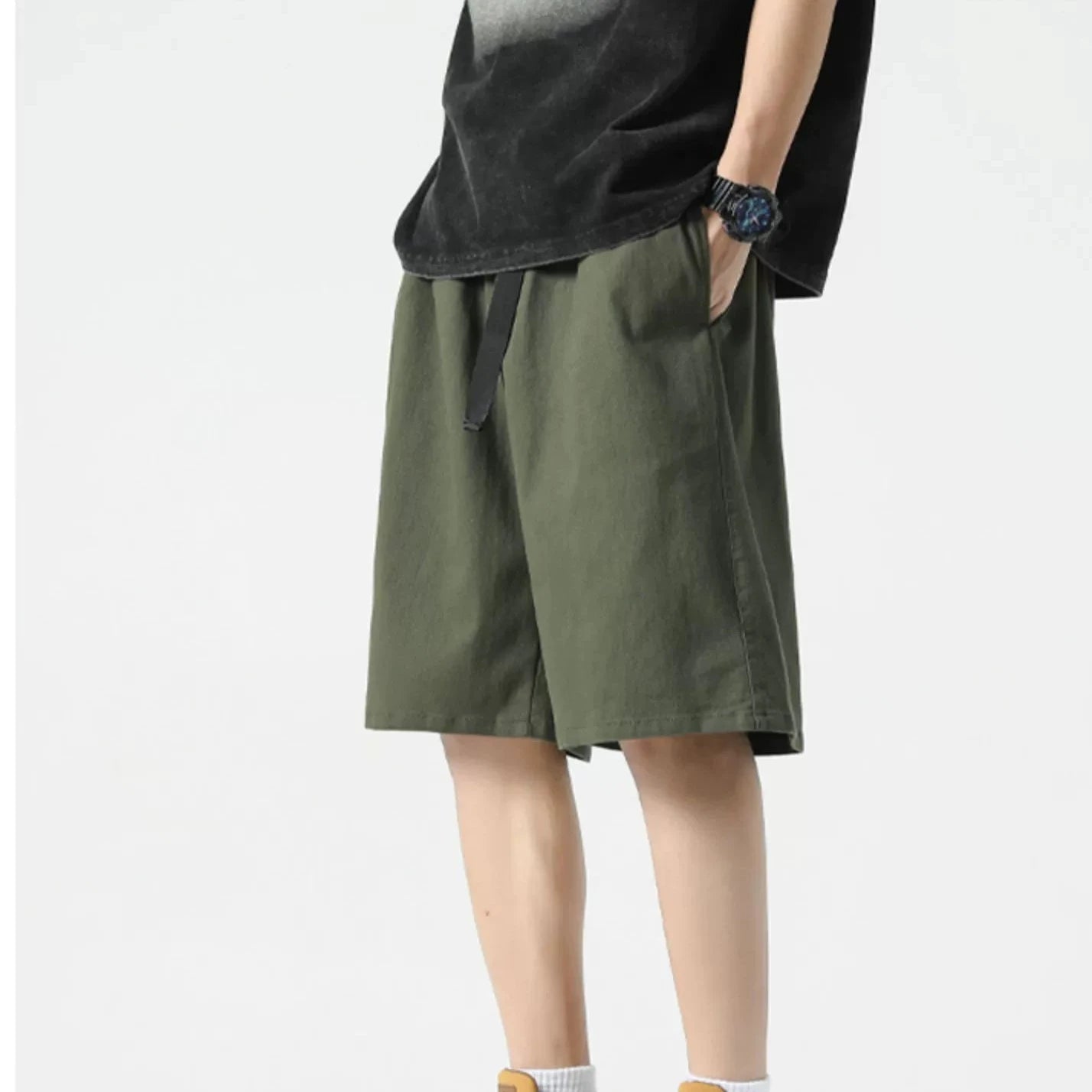 MRBO Green Cotton Summer Shorts