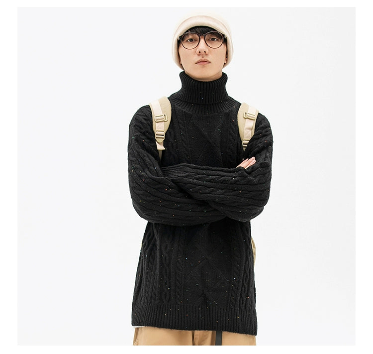 AK Retro High Lapel Loose Sweater Men