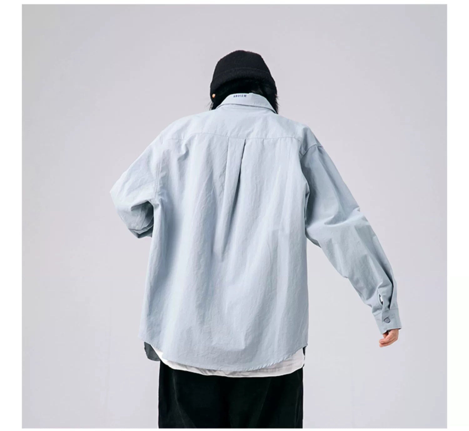 AK Embroidered Loose-Fit Spring Shirt Men
