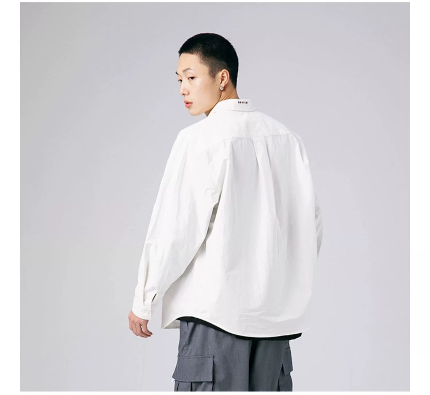 AK Embroidered Loose-Fit Spring Shirt Men