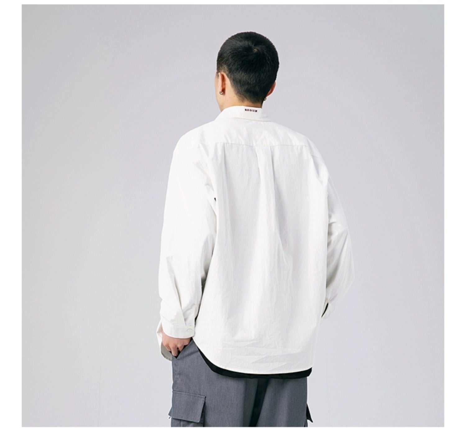 AK Embroidered Loose-Fit Spring Shirt Men
