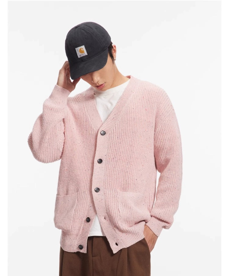 AK Colorful Jacquard Knit Cardigan Sweater Men