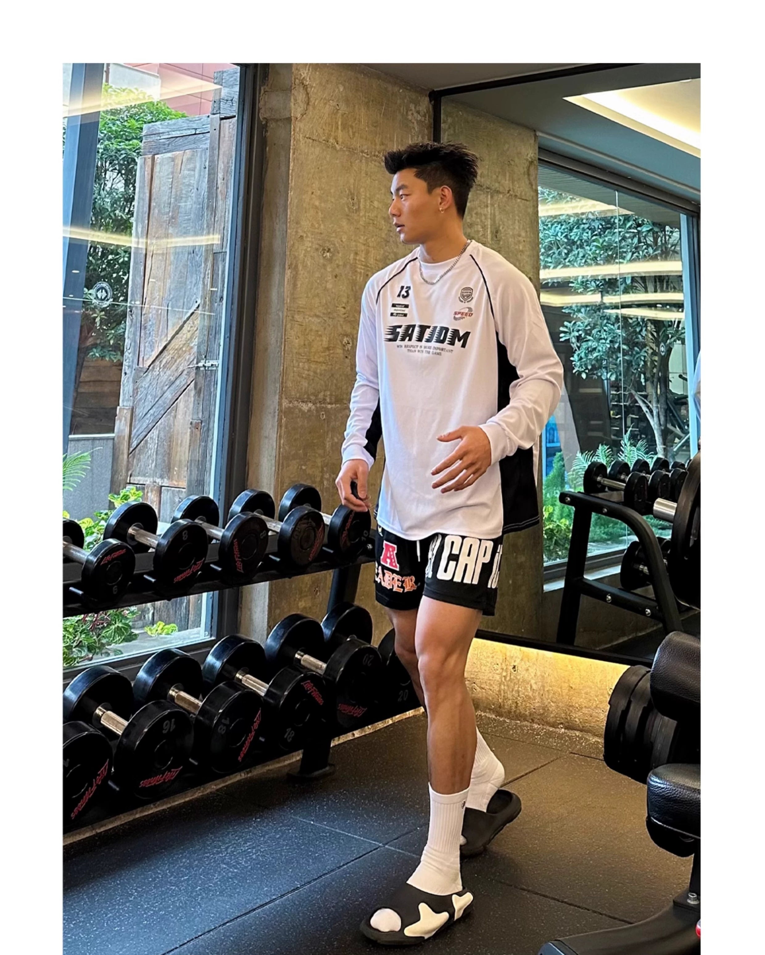 SATJDM American Style Color Block Training Long Sleeve T-Shirt