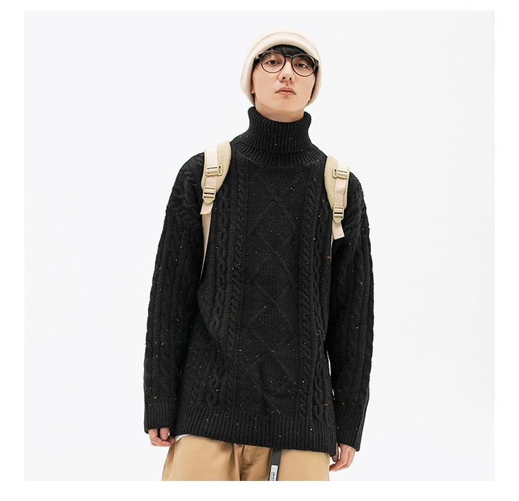 AK Retro High Lapel Loose Sweater Men