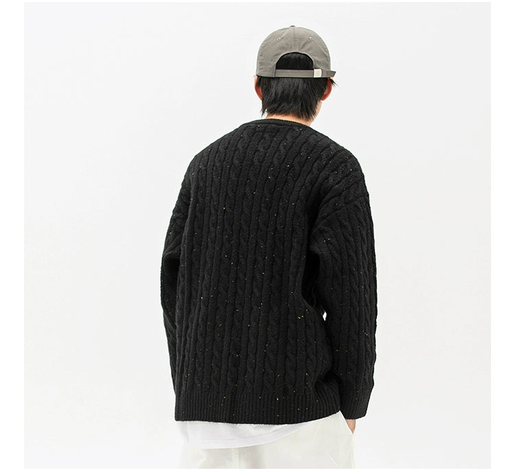 AK Color Dot Loose Round Neck Sweater Men