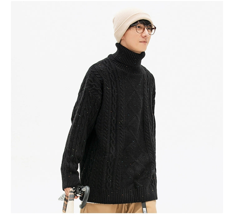 AK Retro High Lapel Loose Sweater Men