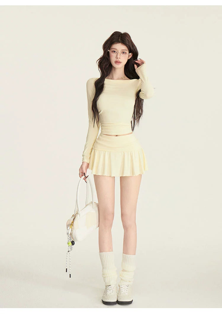 CCHUN JUNKO Ava Oblique Shoulder Slim T-Shirt