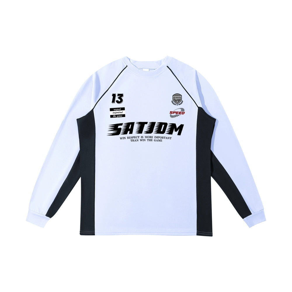 SATJDM American Style Color Block Training Long Sleeve T-Shirt