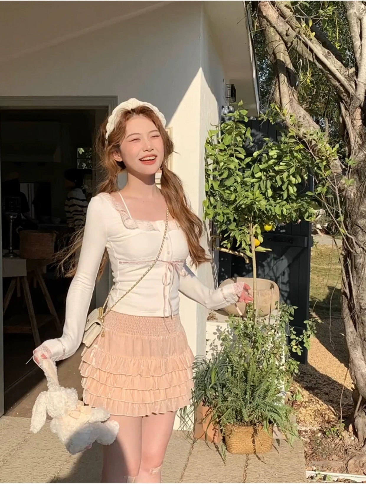 GAOSITONG Mia Spring Long Sleeve Skirt Set