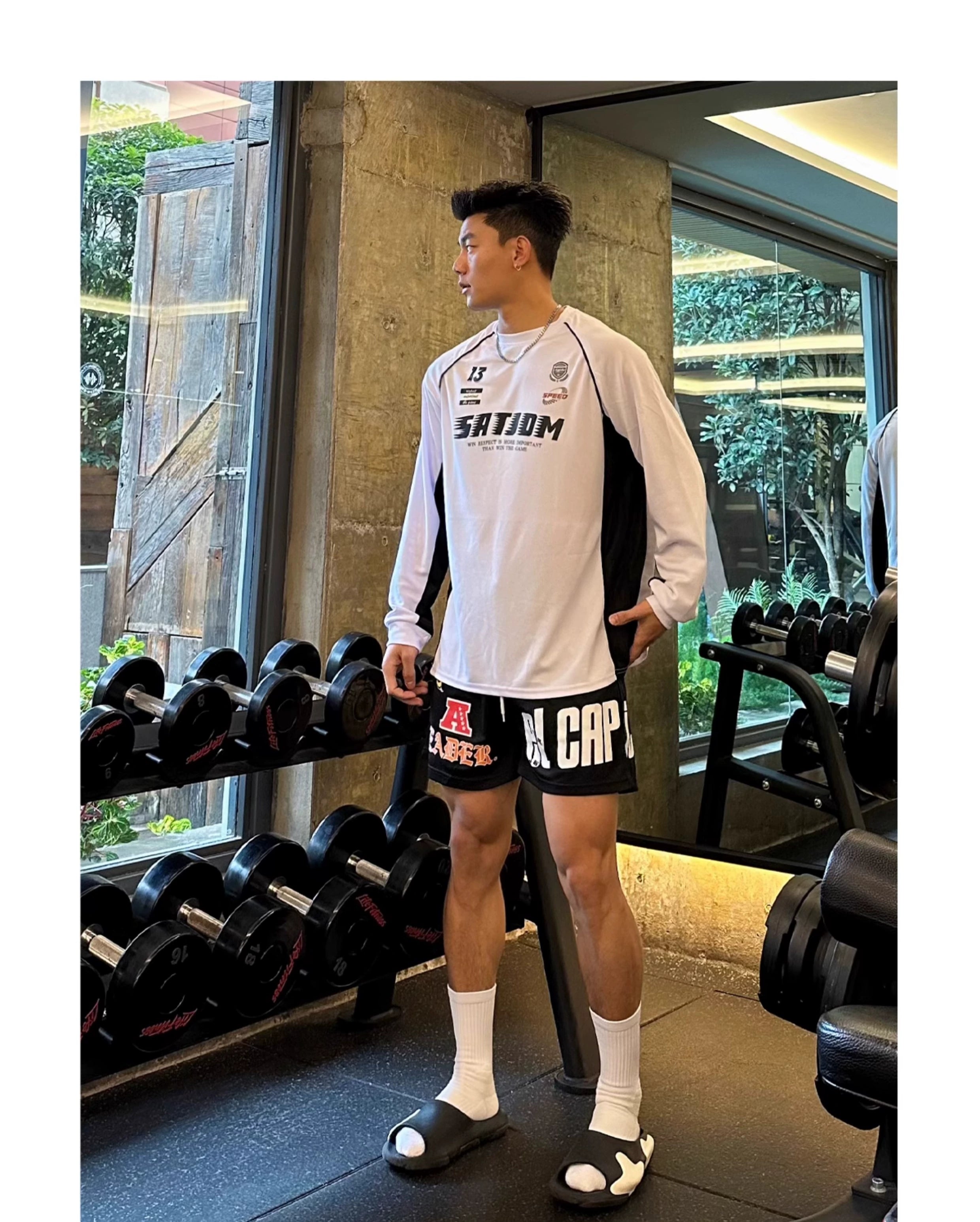 SATJDM American Style Color Block Training Long Sleeve T-Shirt