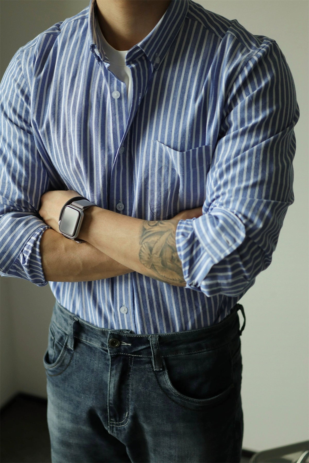 YX Stripe Pure Cotton Button Shirt