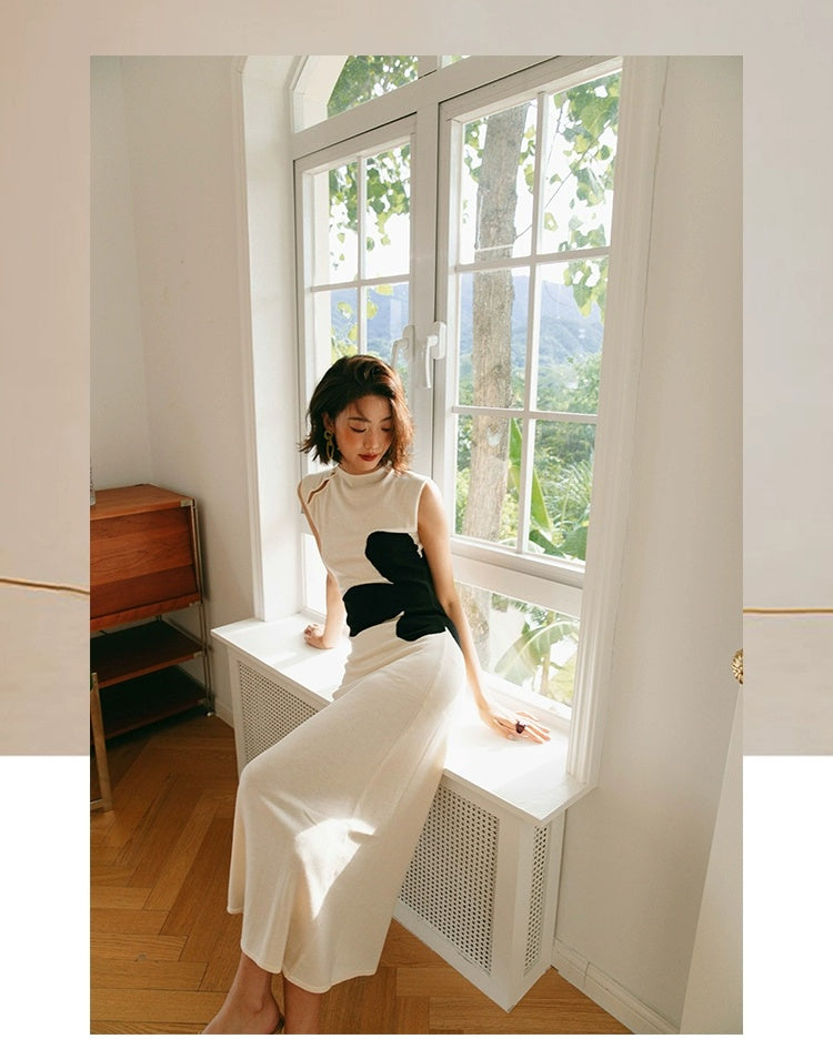 ROSEBANKS Ruby Black Floral Cheongsam Dress