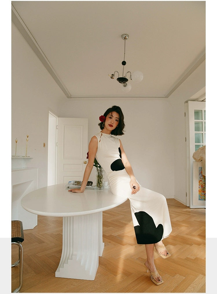 ROSEBANKS Ruby Black Floral Cheongsam Dress