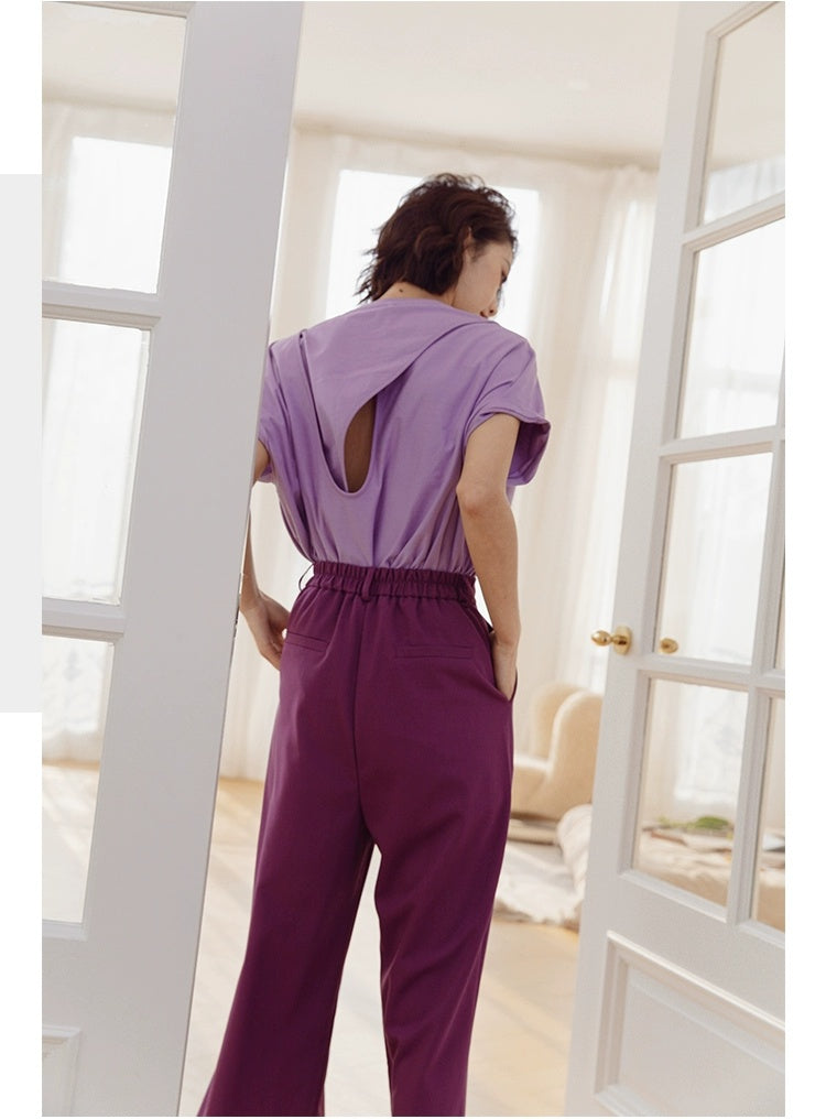 ROSEBANKS Theo Purple Oversized Bat Sleeve Tee