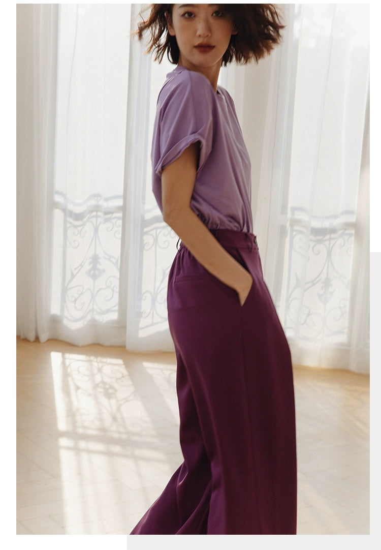 ROSEBANKS Theo Purple Oversized Bat Sleeve Tee