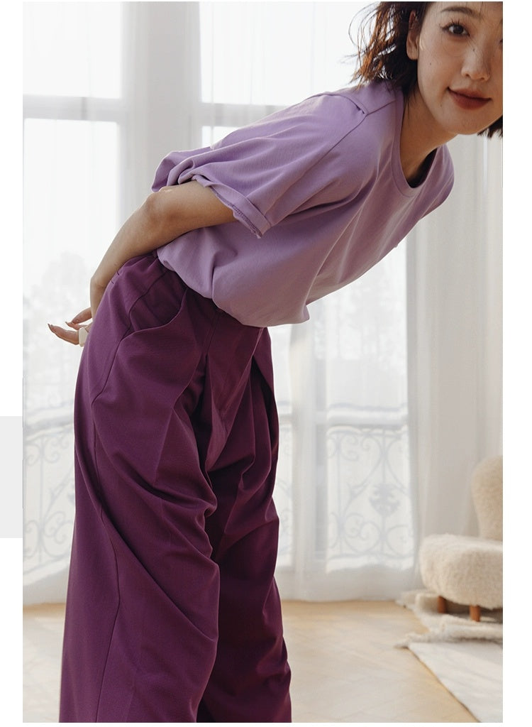 ROSEBANKS Theo Purple Oversized Bat Sleeve Tee
