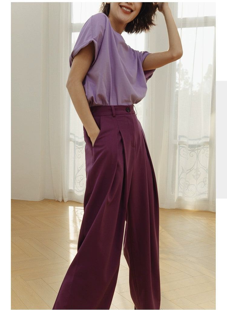 ROSEBANKS Theo Purple Oversized Bat Sleeve Tee