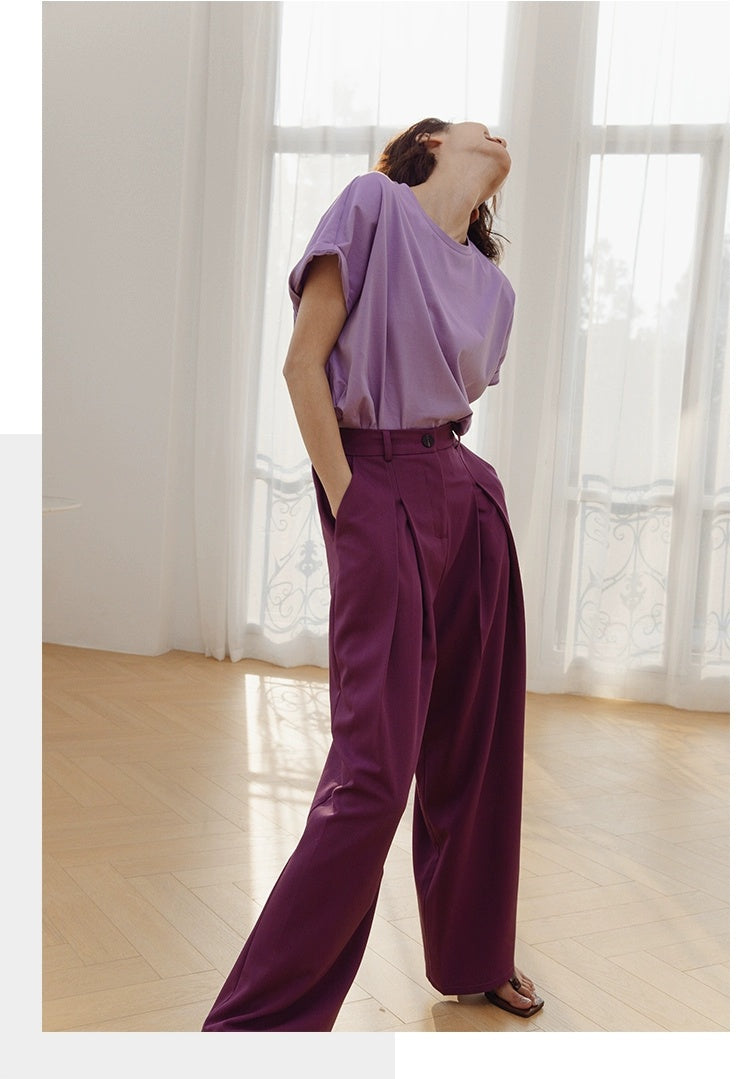 ROSEBANKS Theo Purple Oversized Bat Sleeve Tee