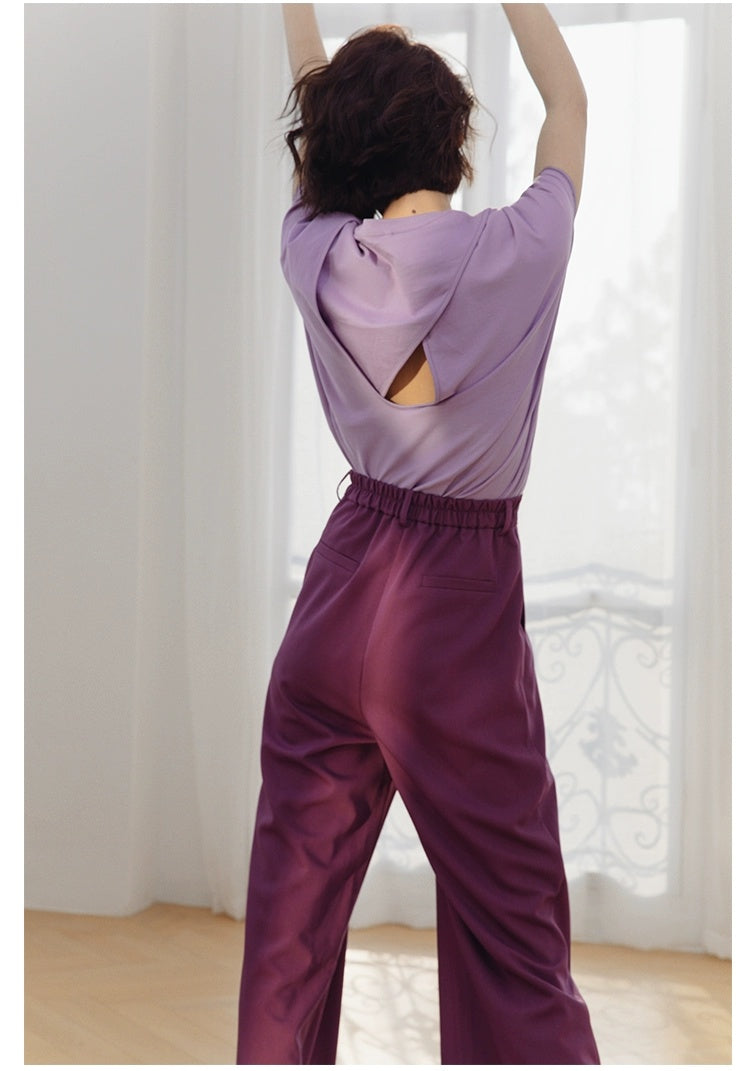 ROSEBANKS Theo Purple Oversized Bat Sleeve Tee