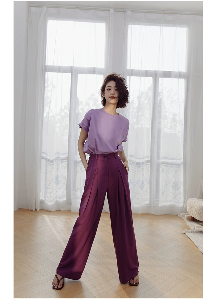 ROSEBANKS Theo Purple Oversized Bat Sleeve Tee