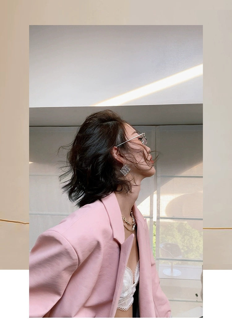 ROSEBANKS Mia Pink Leather Blazer