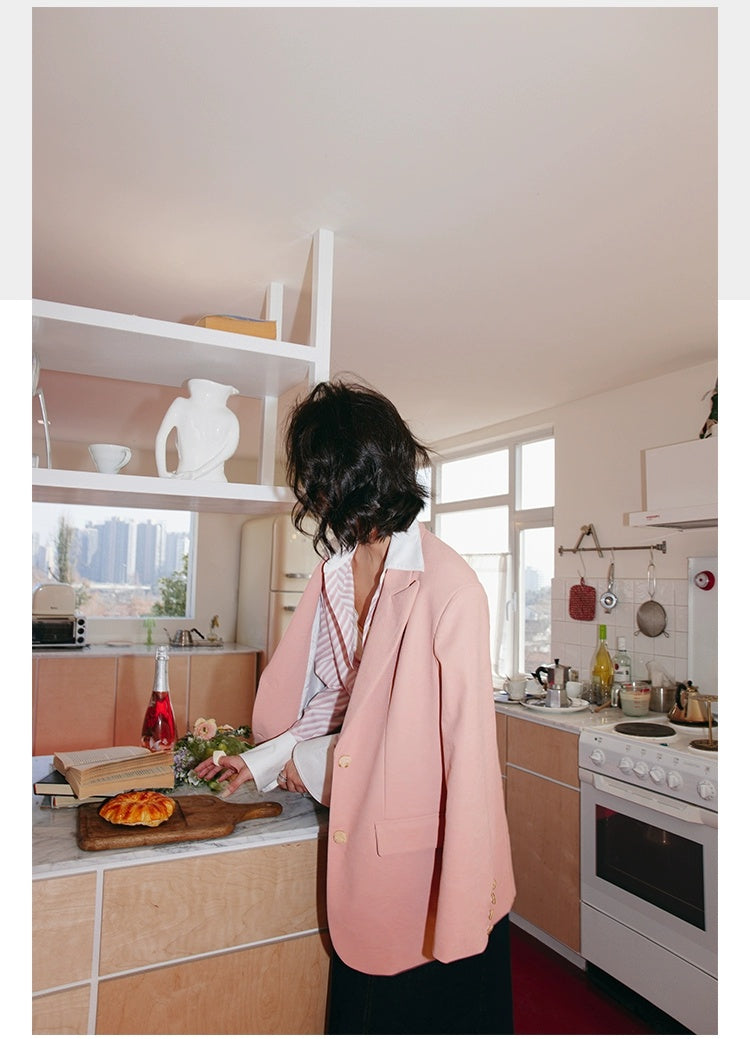 ROSEBANKS Mia Pink Leather Blazer