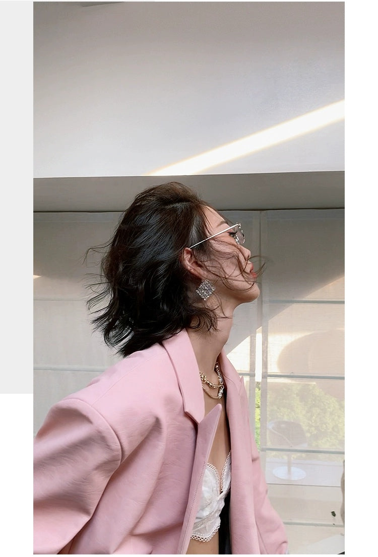 ROSEBANKS Mia Pink Leather Blazer