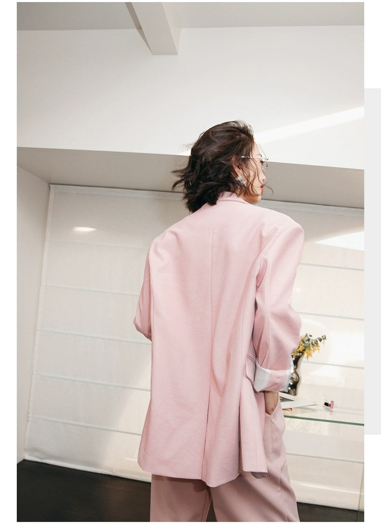 ROSEBANKS Mia Pink Leather Blazer