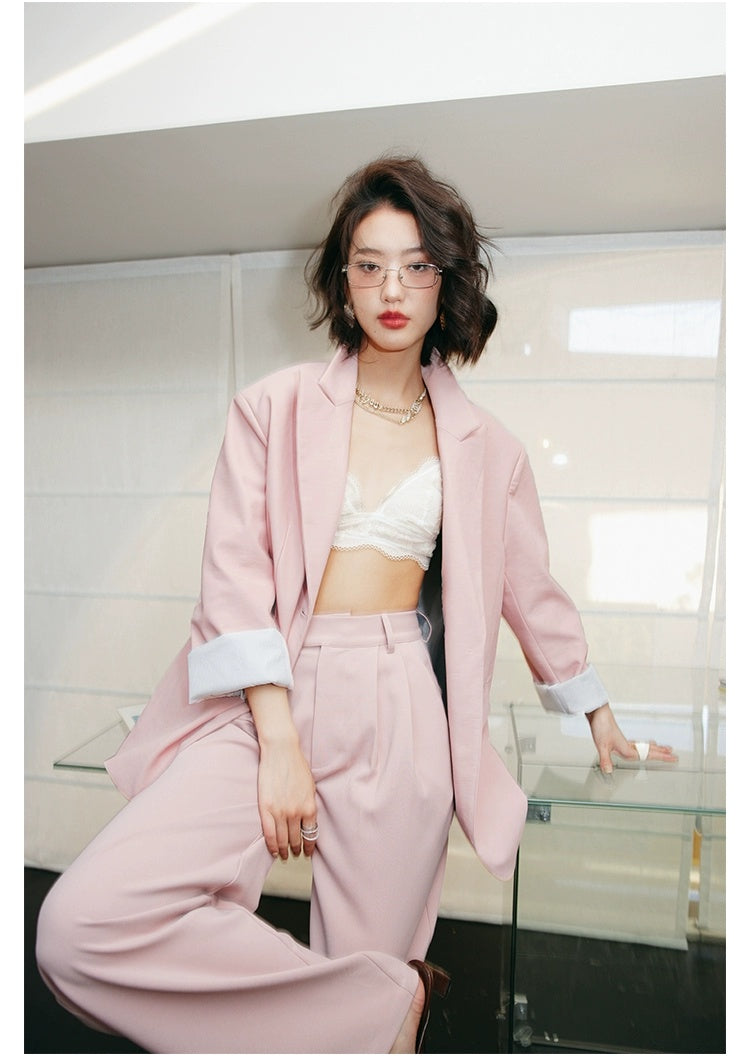 ROSEBANKS Mia Pink Leather Blazer
