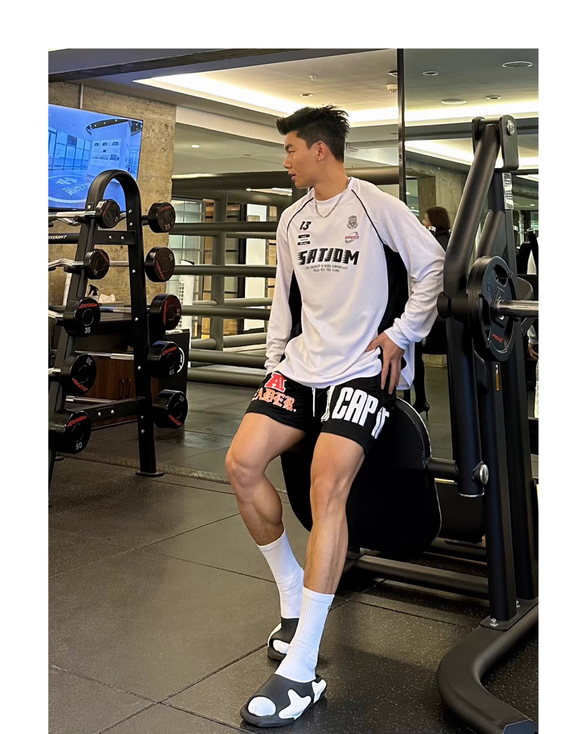 SATJDM American Style Color Block Training Long Sleeve T-Shirt