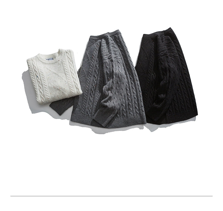 AK Color Dot Loose Round Neck Sweater Men