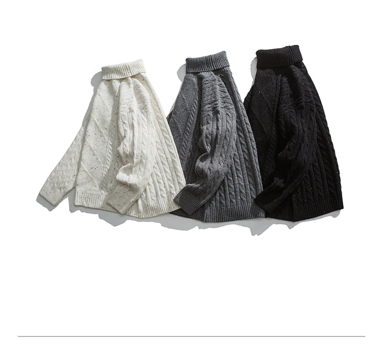 AK Retro High Lapel Loose Sweater Men