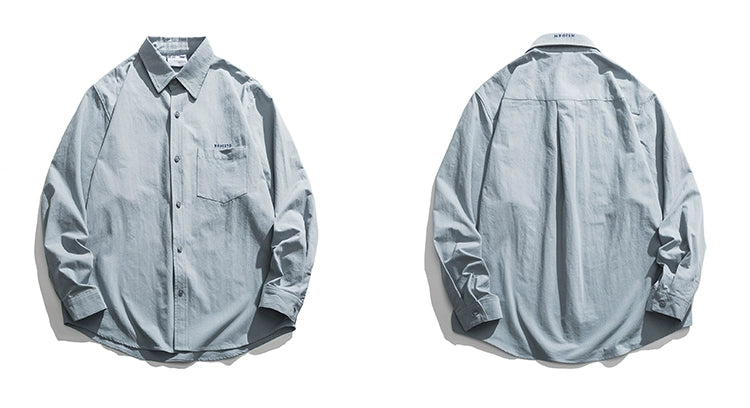 AK Embroidered Loose-Fit Spring Shirt Men