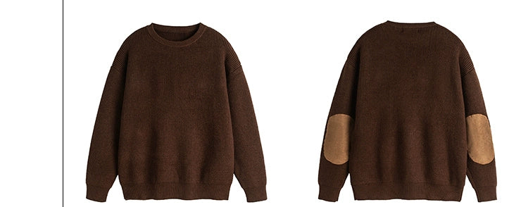 AK Sleeve Patch Loose Knit Sweater Men