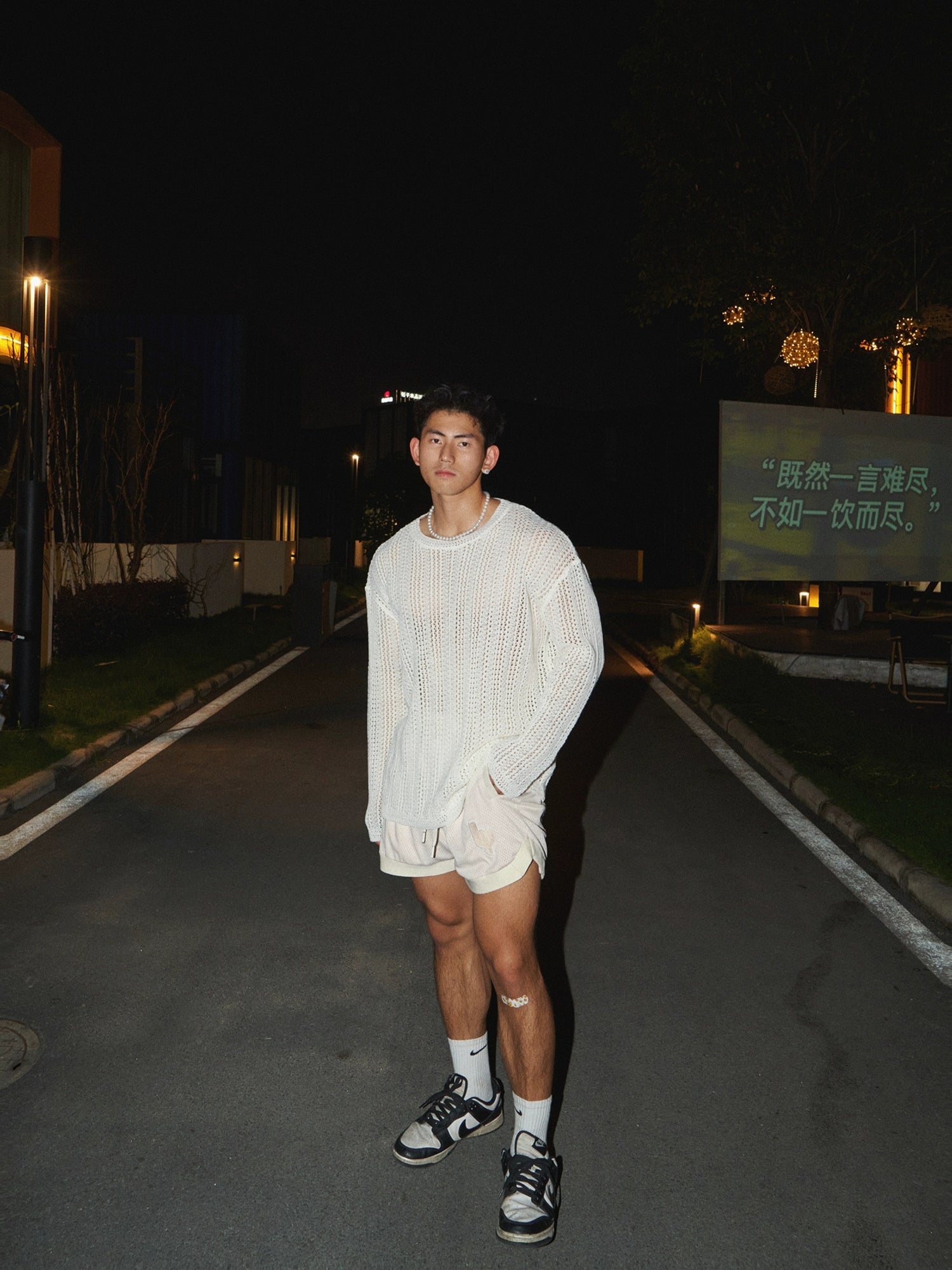PLM White Mesh Jumper