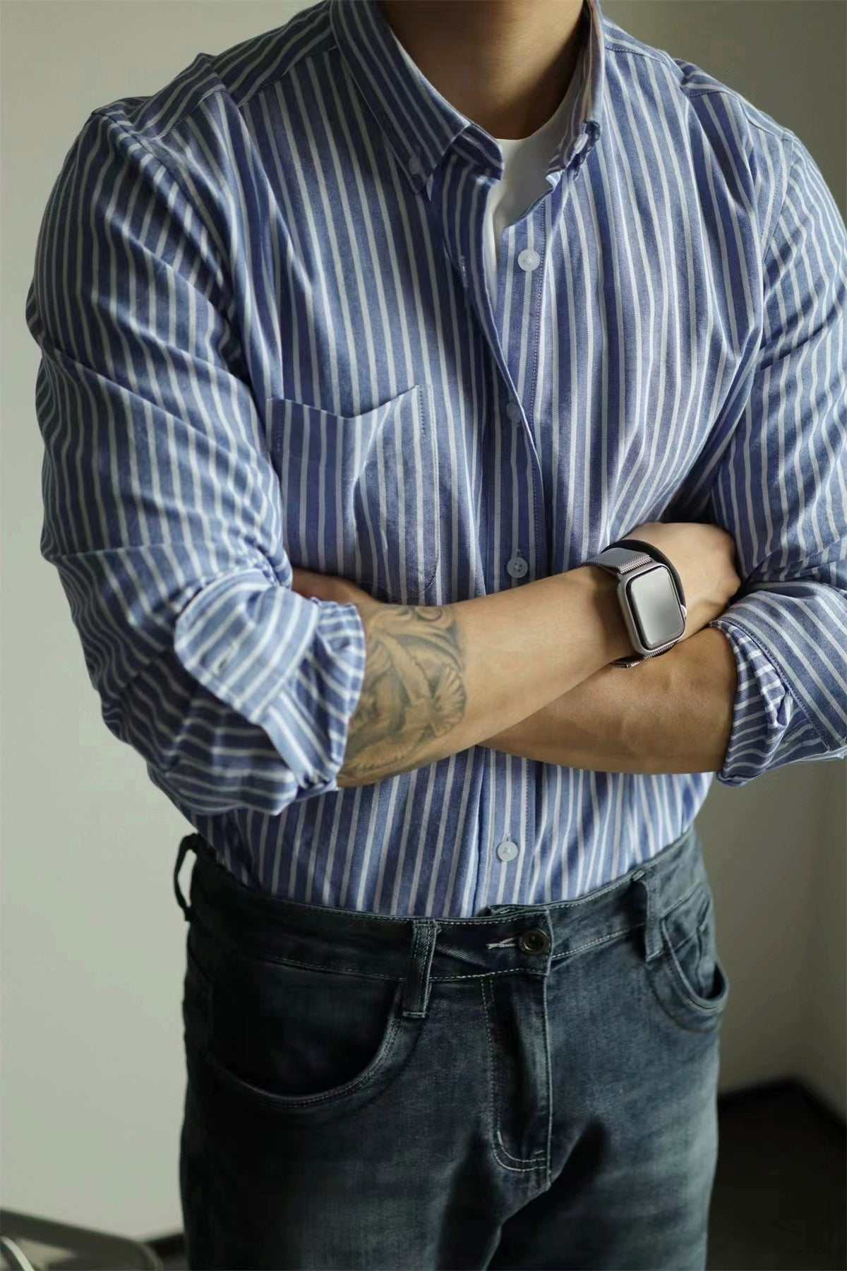 YX Stripe Pure Cotton Button Shirt