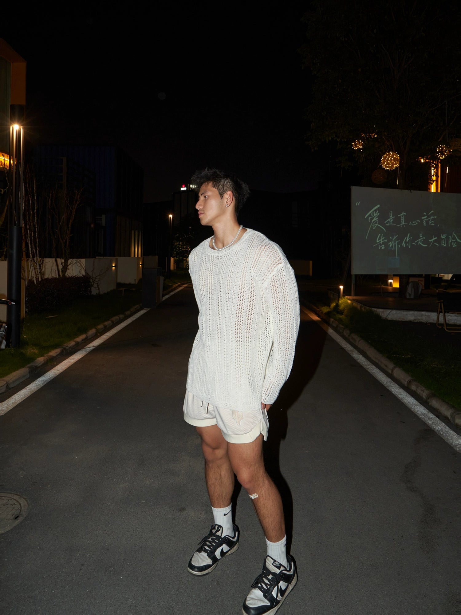 PLM White Mesh Jumper