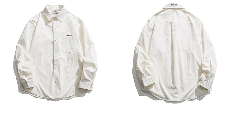 AK Embroidered Loose-Fit Spring Shirt Men
