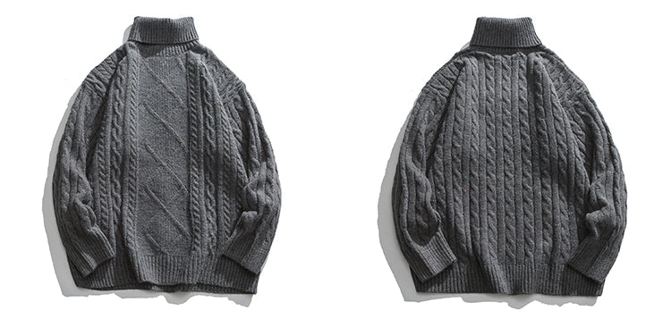 AK Retro High Lapel Loose Sweater Men
